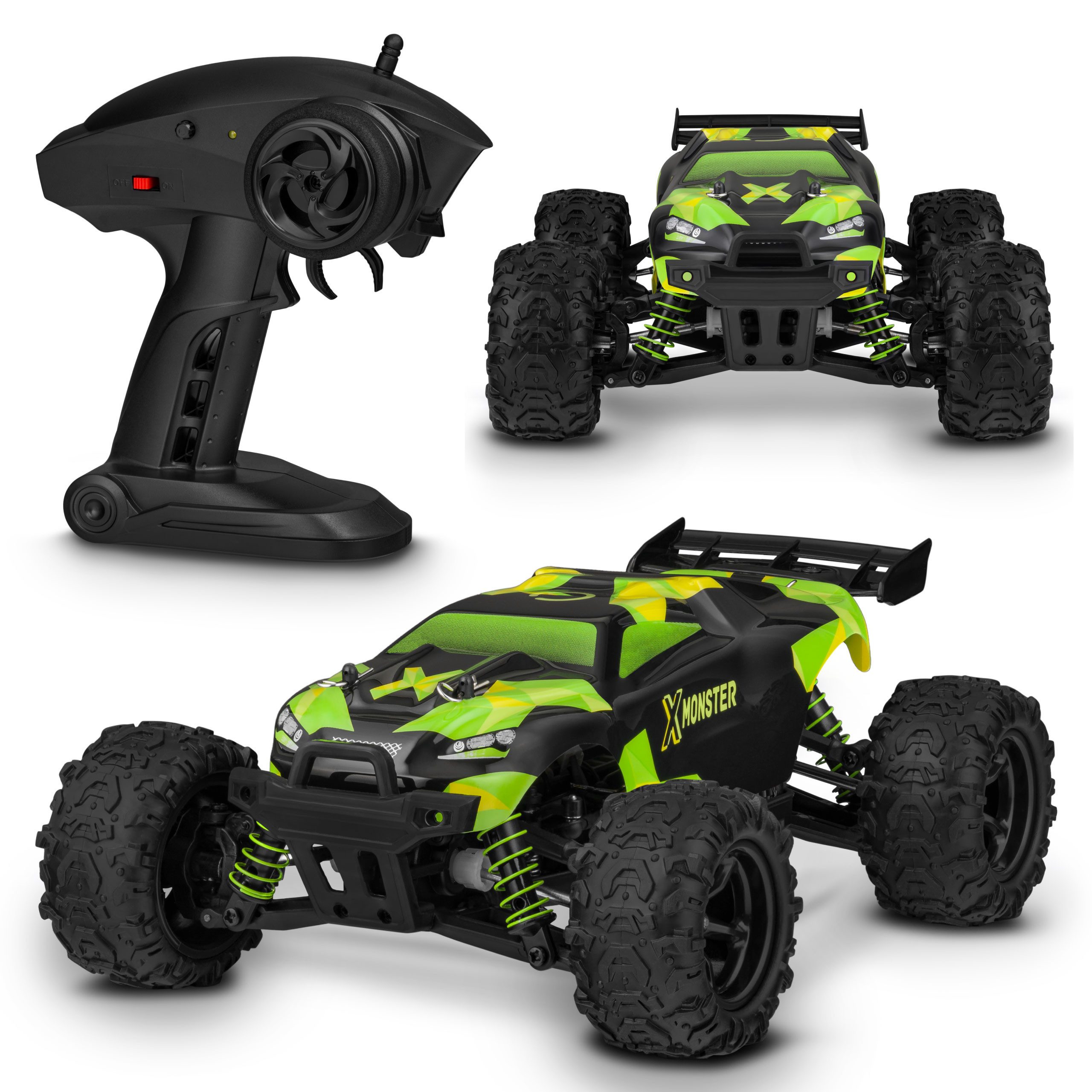 Overmax RC-Auto X-MONSTER 3.0 (Set, Komplettes Set mit Werkzeugen und Ersatzteilen), TÜV /2 Batterien/100m/30kmh/40min
