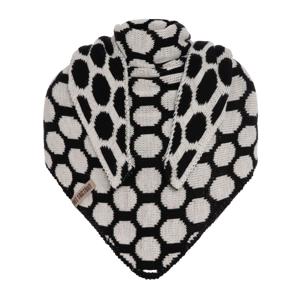 Knit Factory Strickschal Liva Dreiecksschal Schwarz/Beige, günstig online kaufen