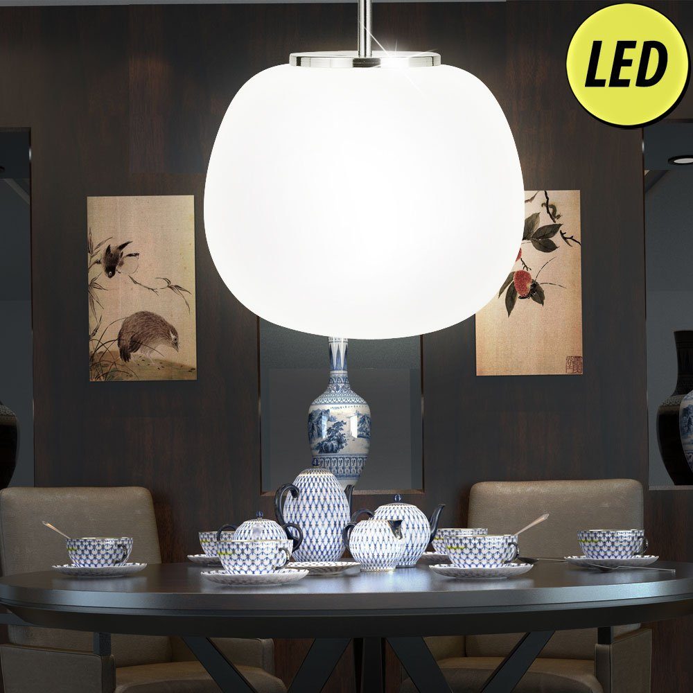 etc-shop Kugelleuchte, Kugel Hänge Lampe Wohn Zimmer Beleuchtung Glas