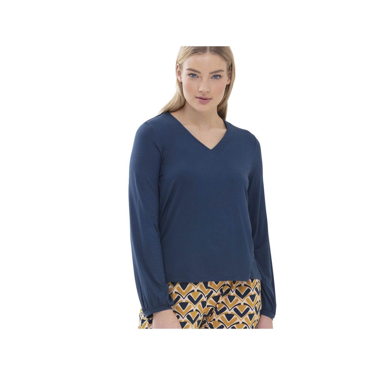 Mey Rundhalsshirt blau (1-tlg)