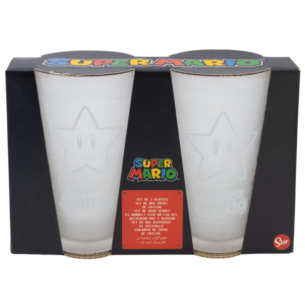 Storline Gläser-Set Super Mario 2-teilig – 490ml Tumbler für Gamer & Fans, Glas