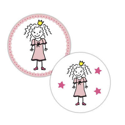 Frau WUNDERVoll Sticker 48 Aufkleber Prinzessin, rosa