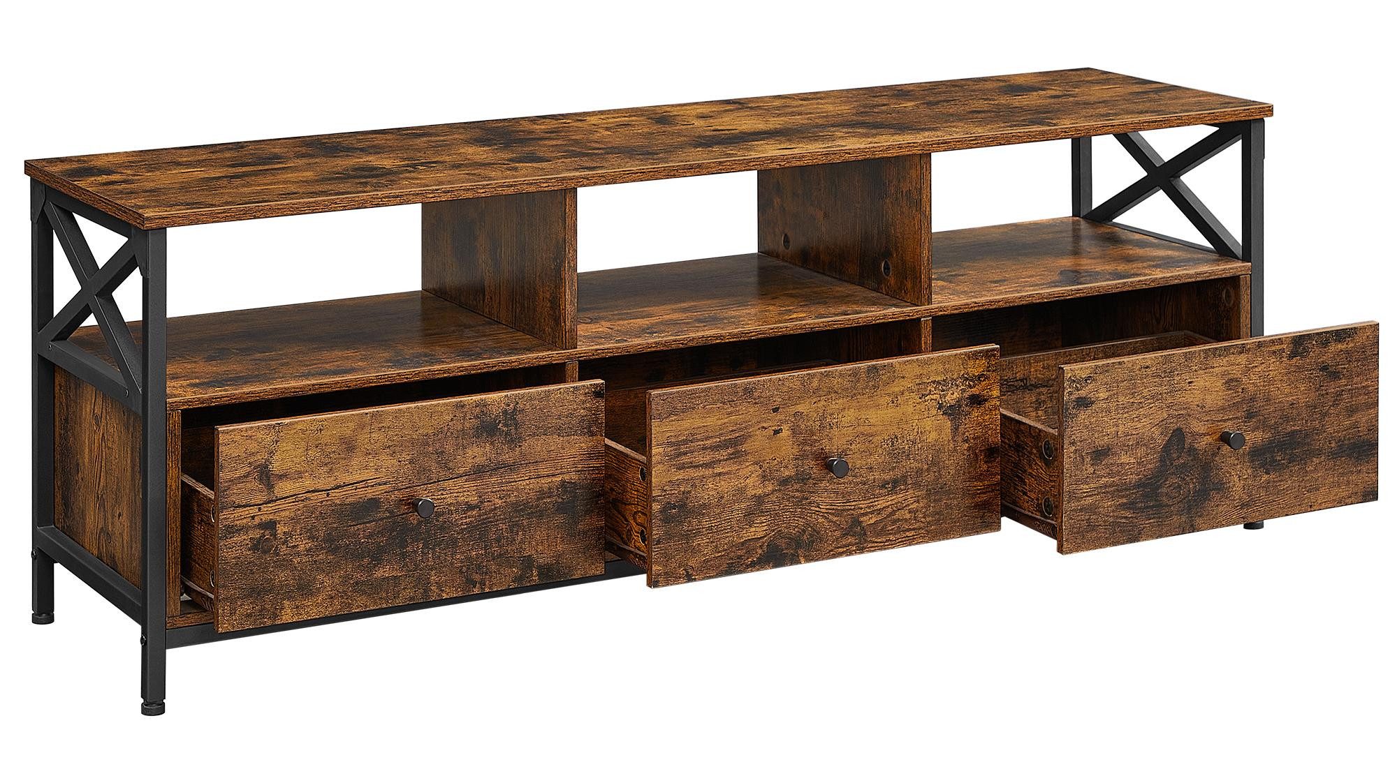 VASAGLE Lowboard TV-Schrank, 3 Schubladen, Breite 147/178cm, Stahlgestell günstig online kaufen