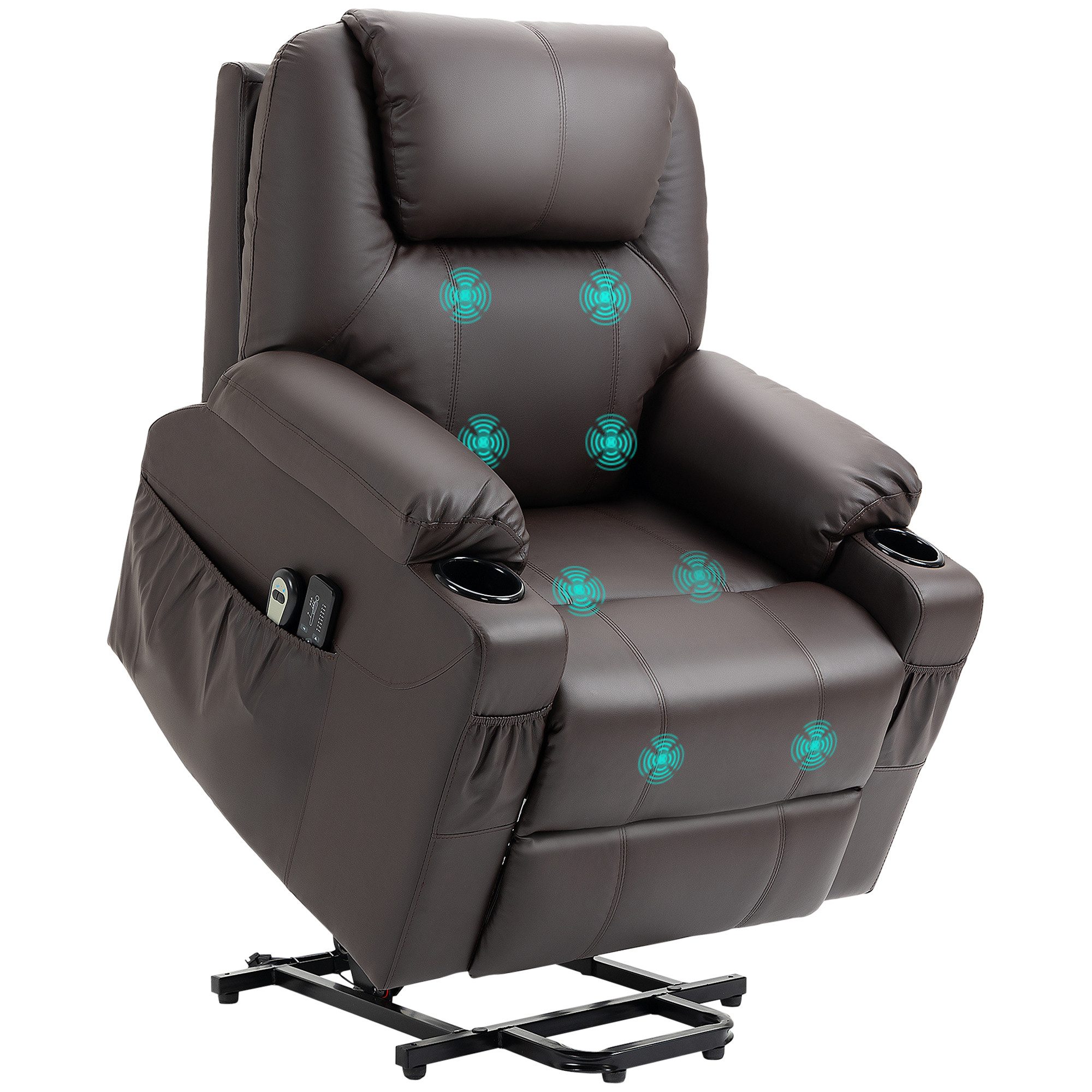 HOMCOM Massagesessel Elektrischer Aufstehsessel mit Seitentaschen günstig online kaufen