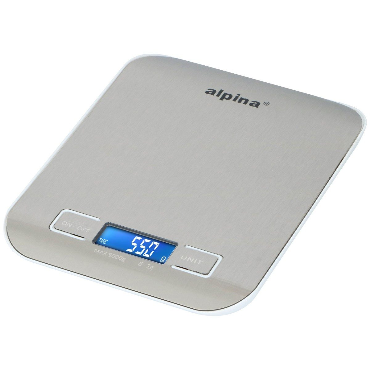 Alpina Küchenwaage alpina Digitale Küchenwaage 5kg LCD-Display aus Edelstahl