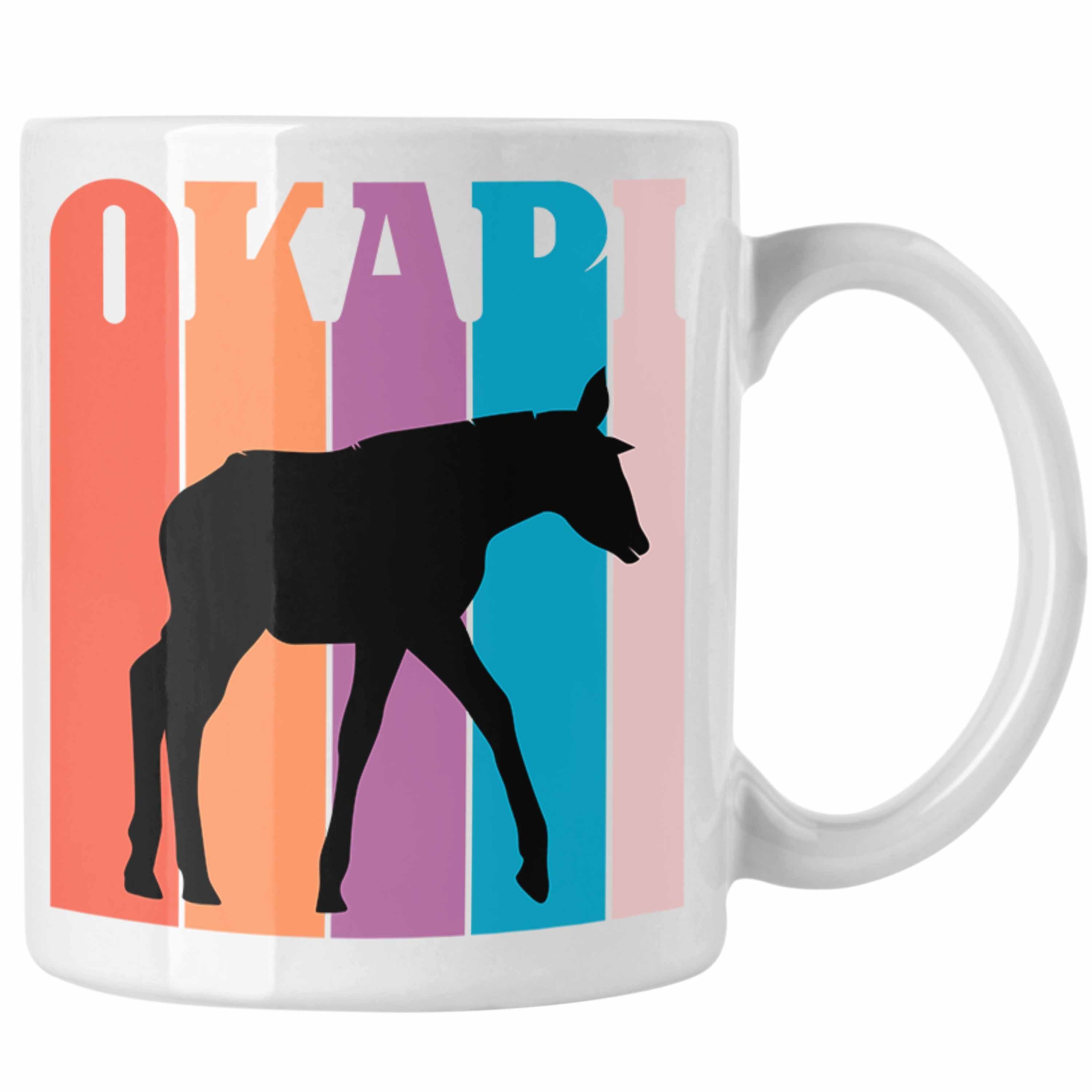 Trendation Tasse Lustige Okapi Tasse Geschenk für Okapi Liebhaber Grafik Weiss