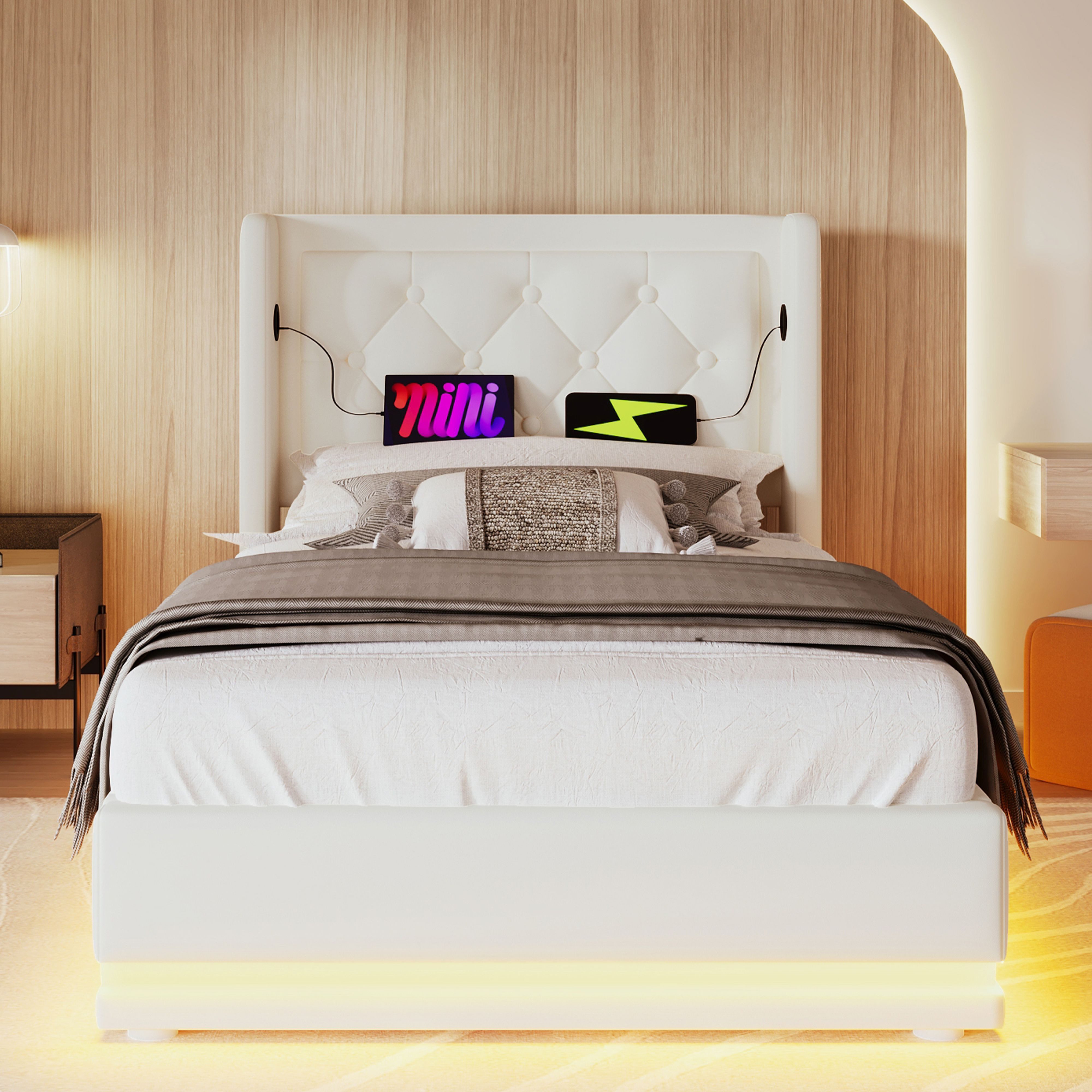 BlingBin Polsterbett Hydraulisches Stauraumbett (1-tlg., Einzelbett gepolst günstig online kaufen