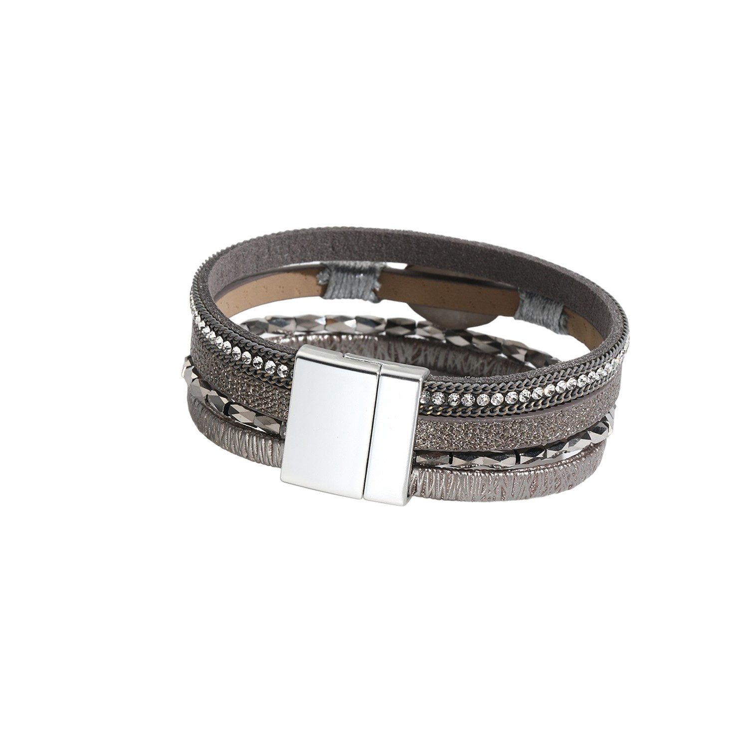 KARMA Lederarmband Damenarmband Wickelarmband Damen Magnetverschluss (Geschenk für Sie, Accessoires), Damenarmband Armschmuck Armbandset