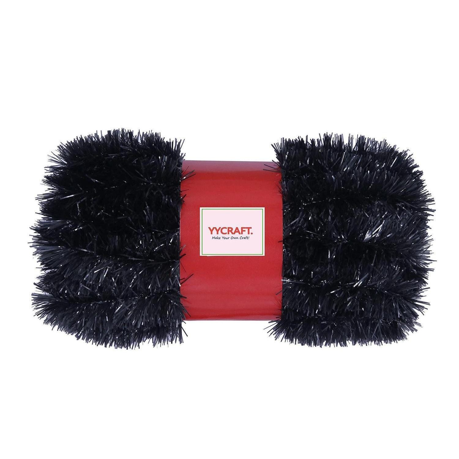 LuxusKollektion Girlanden Weihnachtsgirlande Lametta Schwarz 9m