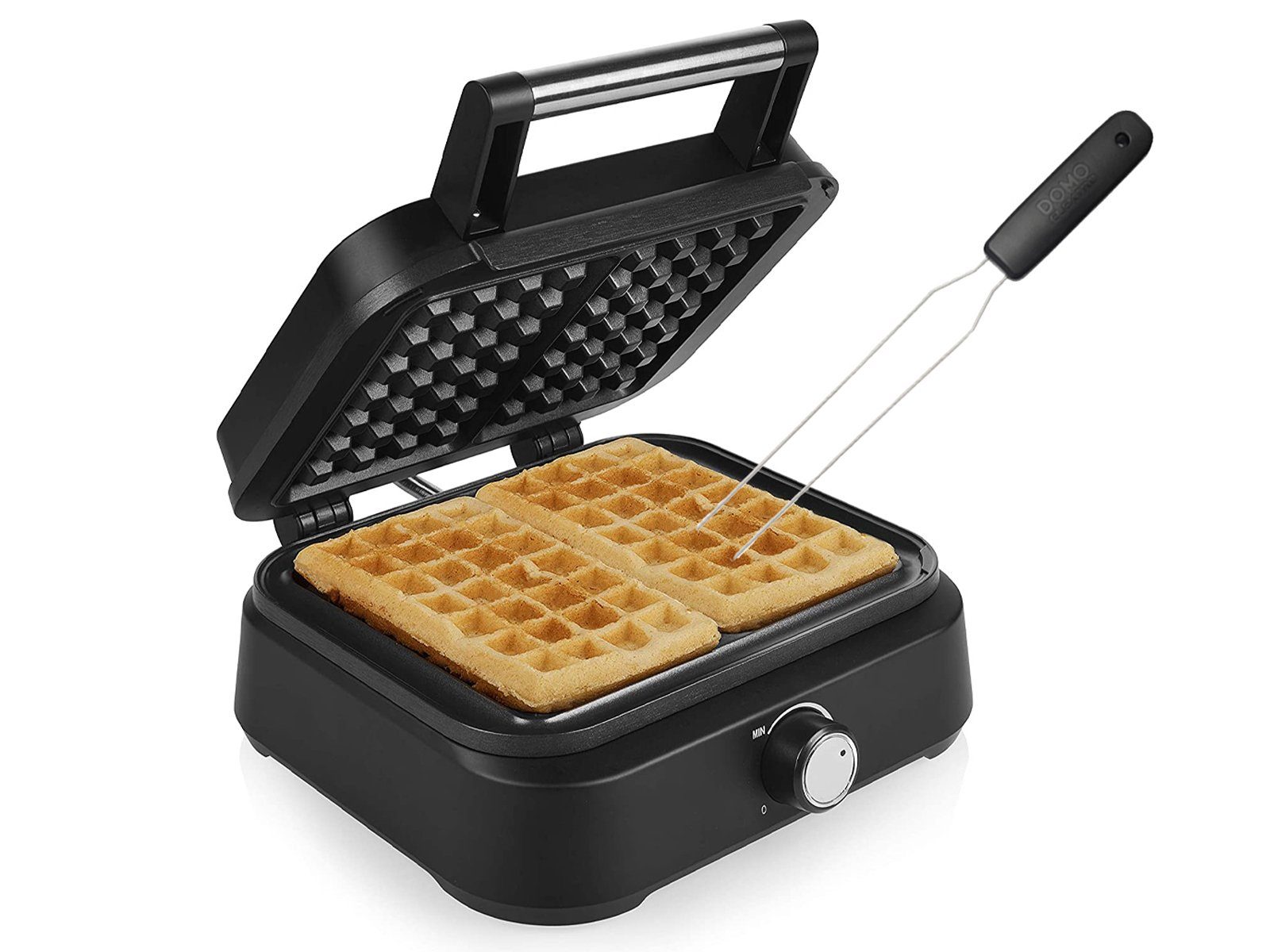 PRINCESS Waffeleisen, 1500 W, für 2 Belgische & Brüsseler Waffeln Doppel Wafflemaker mit Waffelgabel