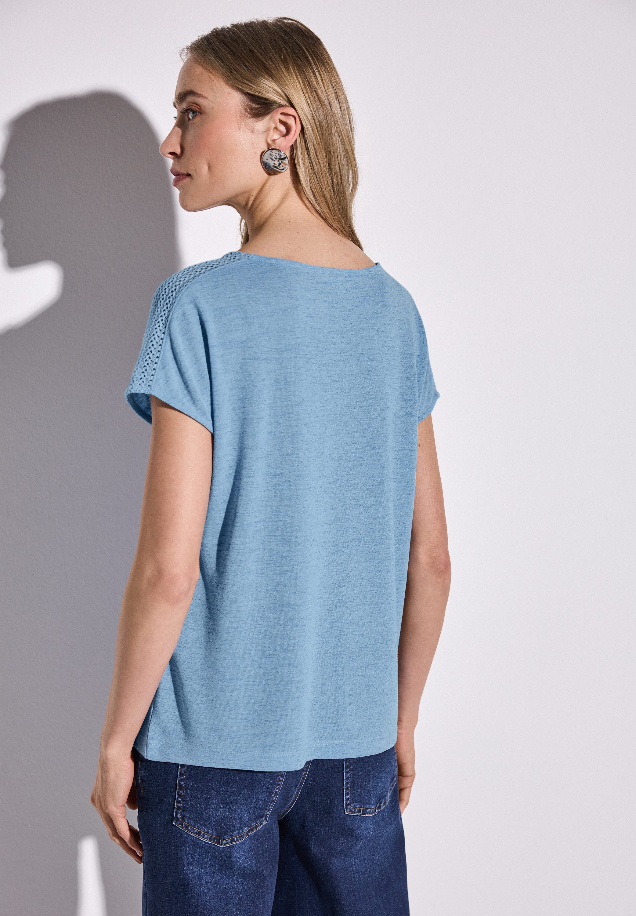 STREET ONE T-Shirt mit Spitzendetail günstig online kaufen