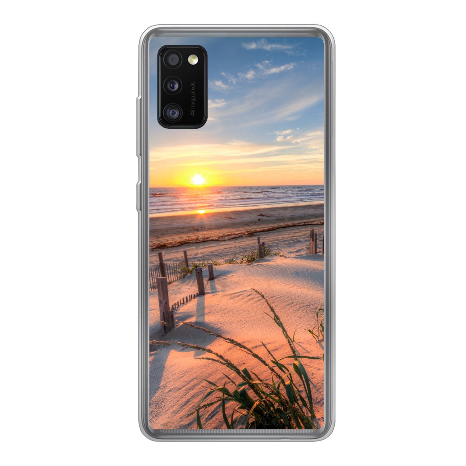 MuchoWow Handyhülle für Samsung Galaxy A41 Strand - Meer - Düne - Sonnenuntergang - Landsc, Smartphone-Bumper, Print, Handy Schutzhülle Dünn