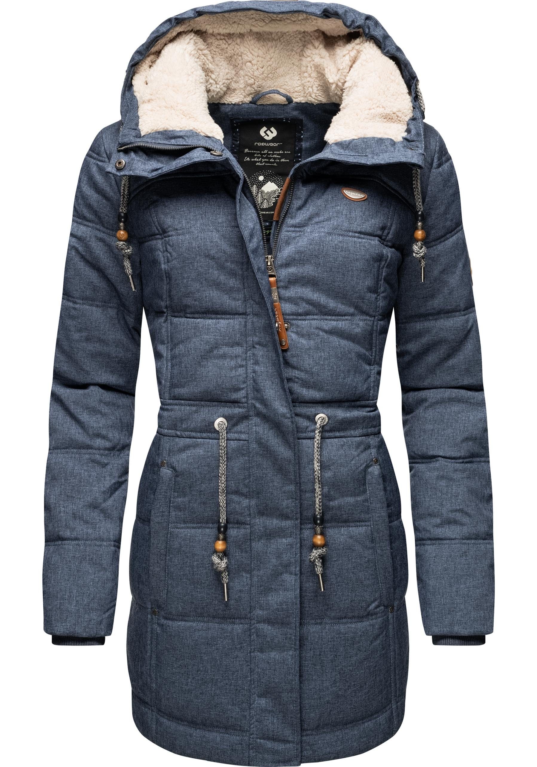 Ragwear Winterjacke Ashani Puffy stylischer Winterparka mit gefütterter Kapuze