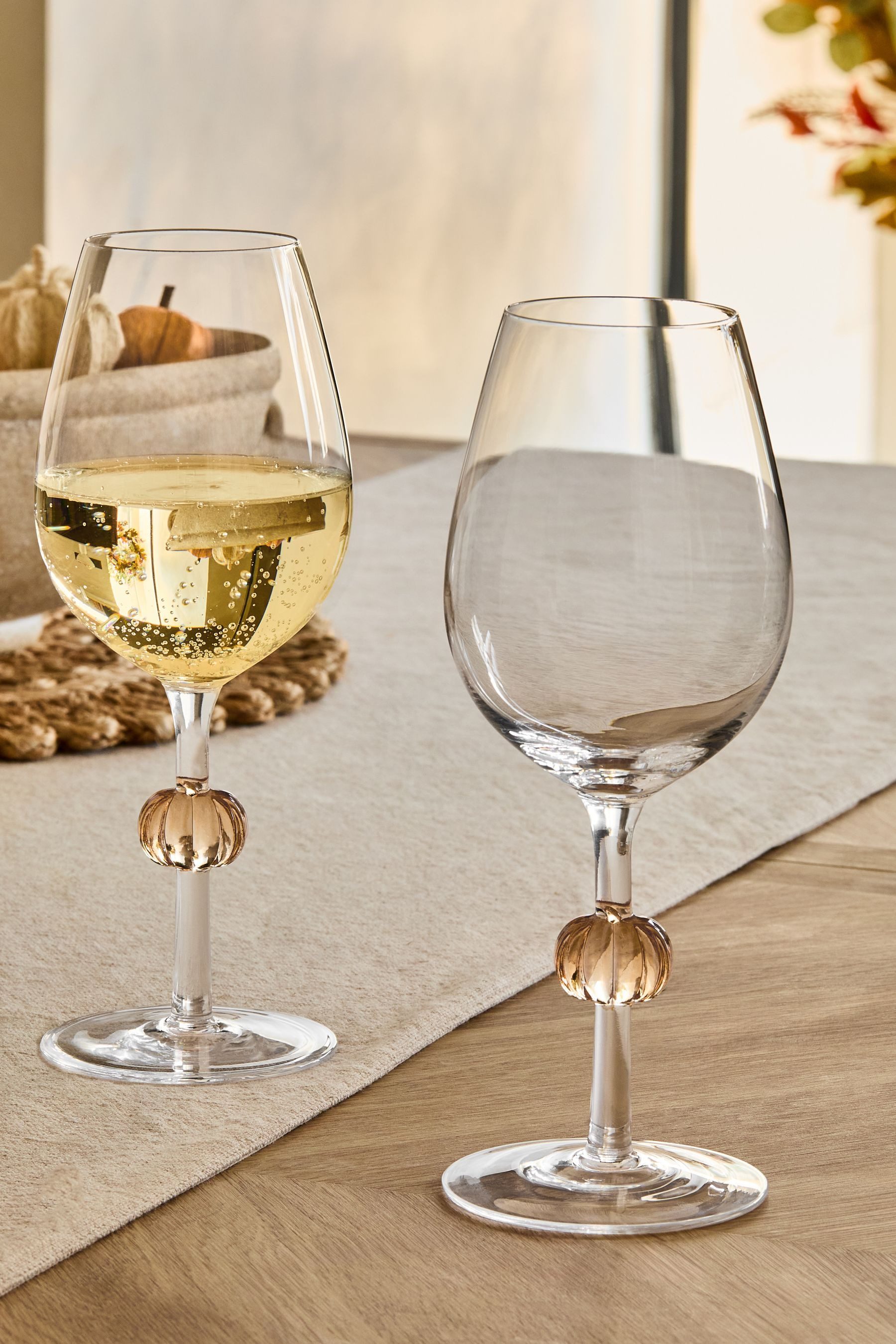 Next Weinglas Бокалы mit Kürbisstil, 2er-Set, Glas