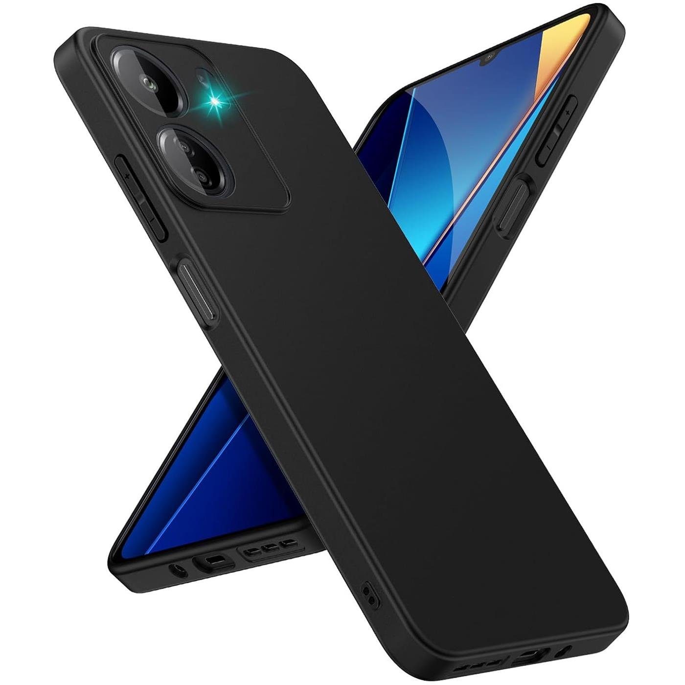 CoolGadget Handyhülle Black Series Handy Hülle für Xiaomi Poco C65 6,74 Zoll, Edle Silikon Schlicht Robust Schutzhülle für Poco C65 Hülle