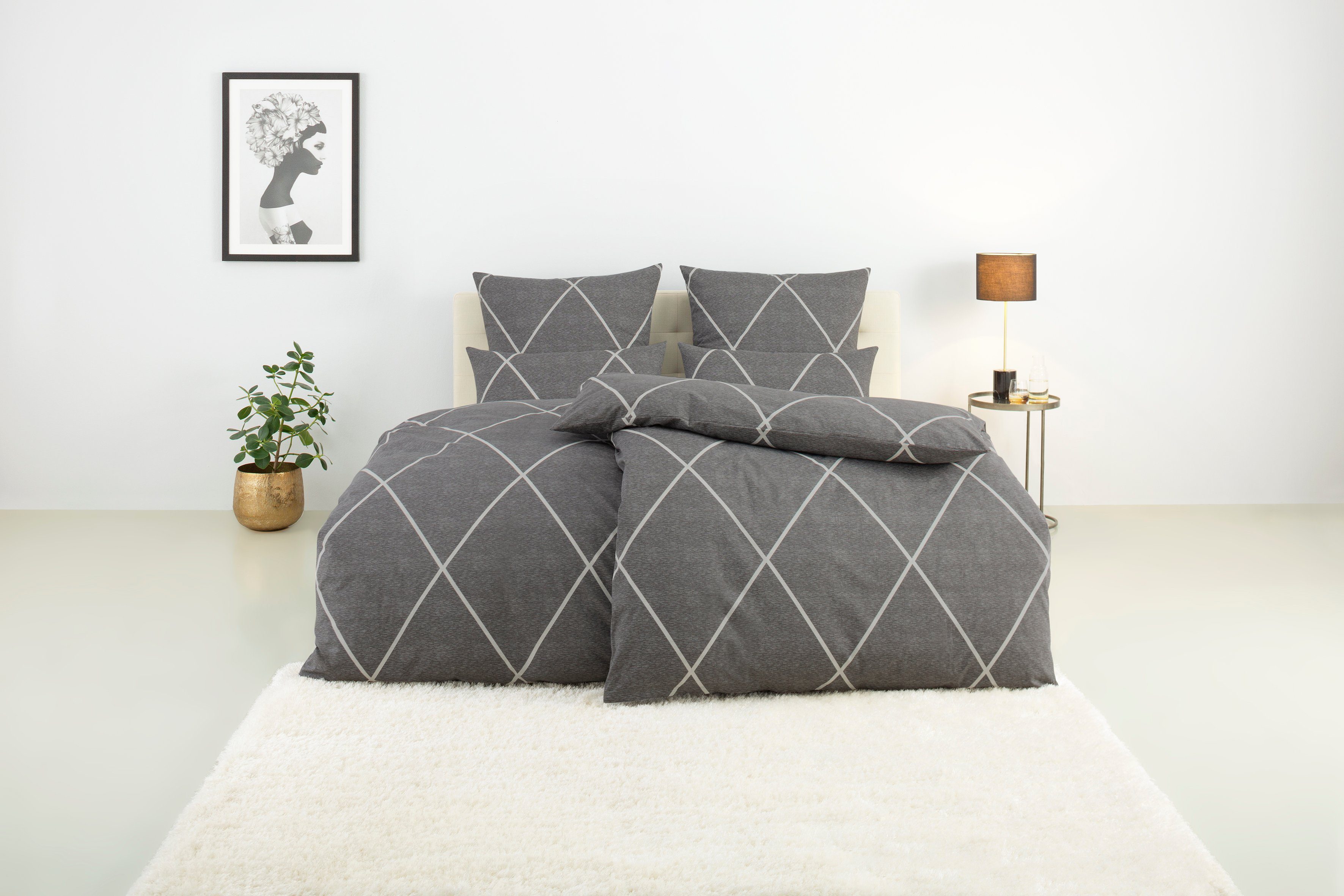OTTO home Bettwäsche Belle, Renforcé, 2 teilig, Renforcé Qualität, Reißverschluss