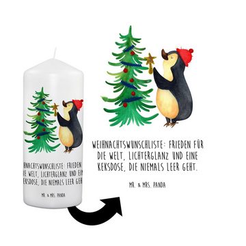 Mr. & Mrs. Panda Formkerze 19 x 8 cm Pinguin Weihnachtsbaum - Weiß - Geschenk, Geburtstag Kerze, (1-tlg)