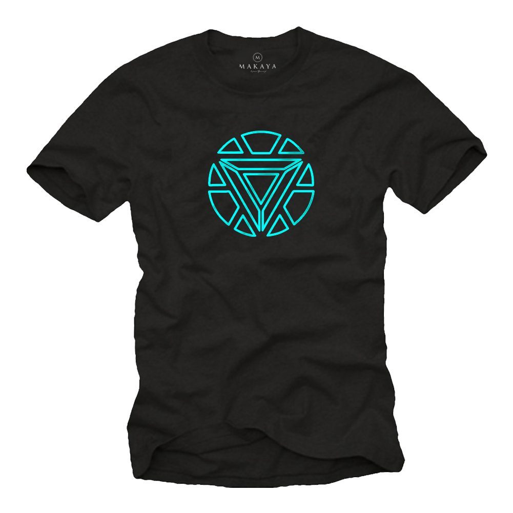 Print-Shirt Herren Arc Reactor Motiv Stark Logo Symbol Aufdruck Größen S-XXXXXL