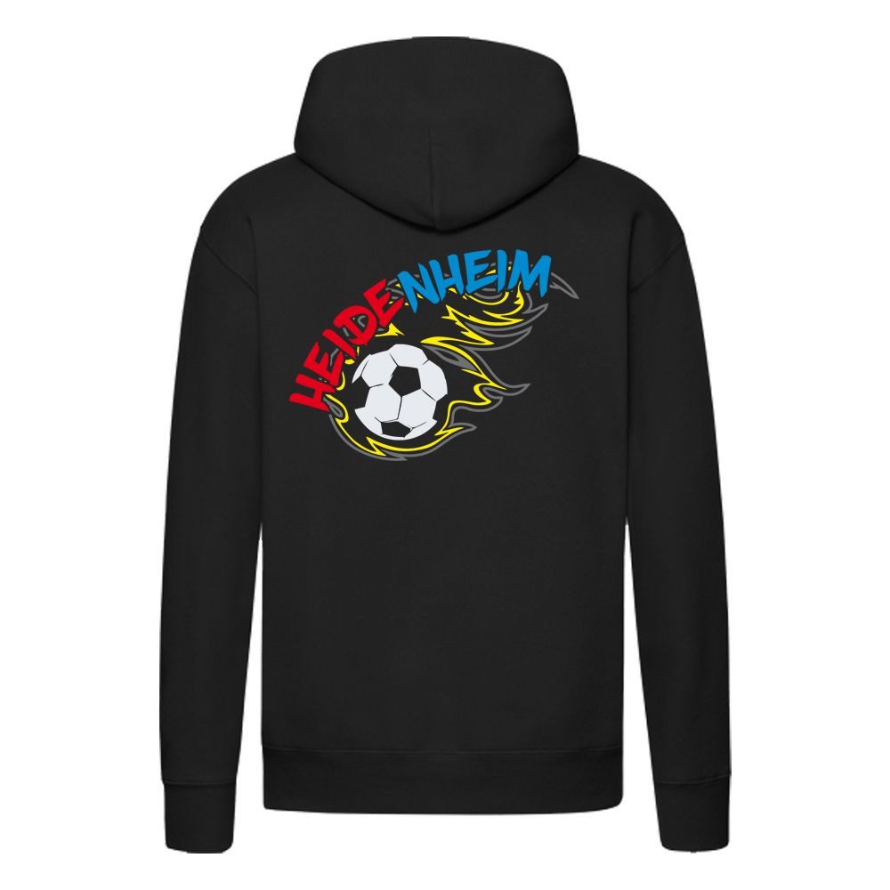 G-graphics Hoodie Heidenheim in flames – Feuer-Fussball – mit Front- & Backprint Unisex Pullover mit einem Motiv für den echten Fan