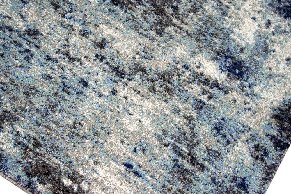 Carpetia Teppich Teppich modern Wohnzimmerteppich Vintage blau grau schwarz, rechteckig, Höhe: 15 mm