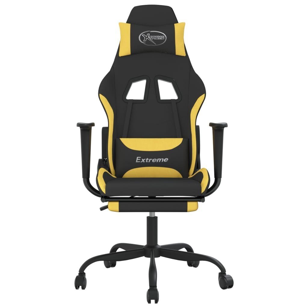 vidaXL Bürostuhl Gaming-Stuhl mit Fußstütze Schwarz und Gelb Stoff