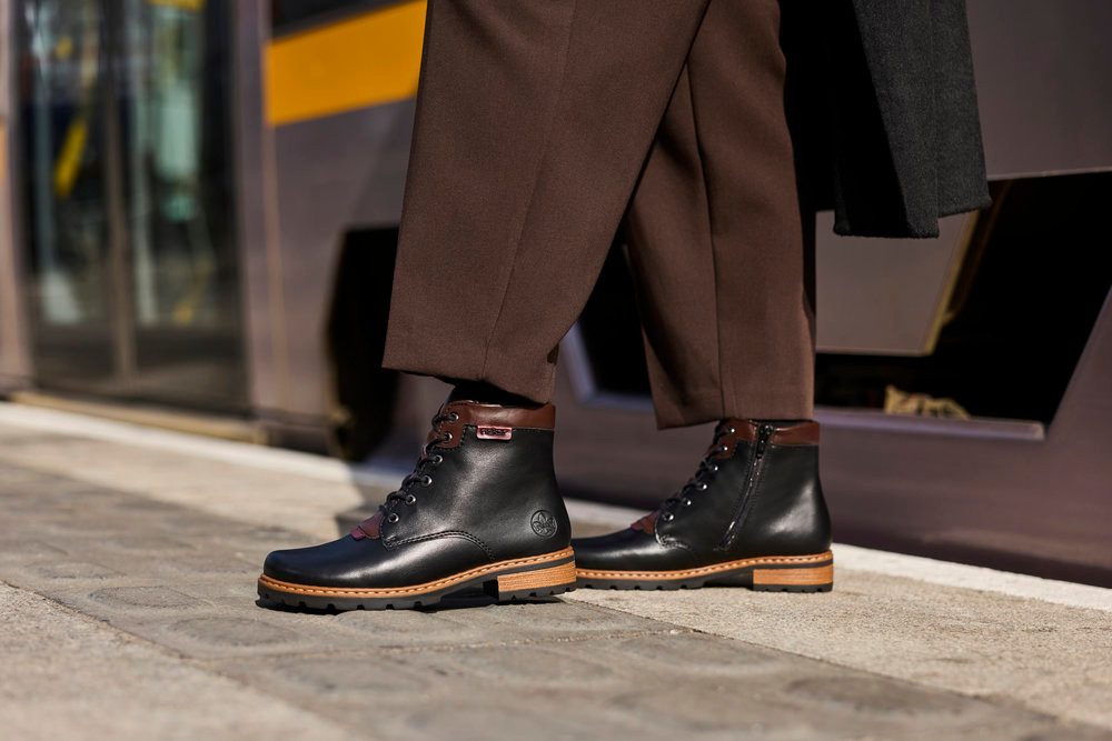 Rieker Schnürstiefelette Schnürboots, Herbst-Stiefelette in mehrfarbiger Optik