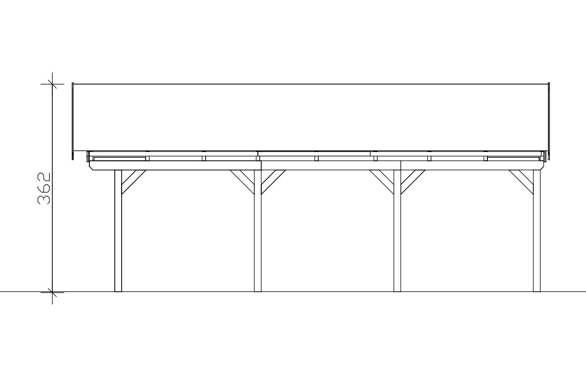 Doppelcarport 574 cm mit Dachlattung Skanholz 618x808 Einfahrtshöhe, cm, Fichtelberg, BxT: