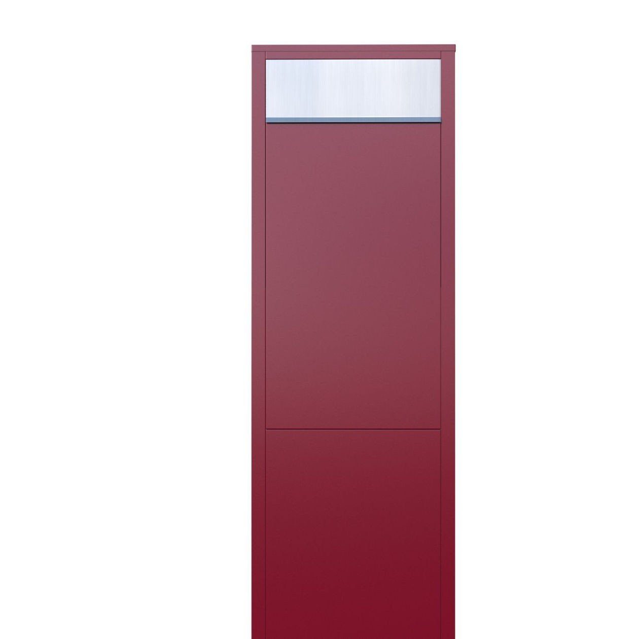 Edelstahlklappe Standbriefkasten Rot mit Big Briefkasten Bravios Box