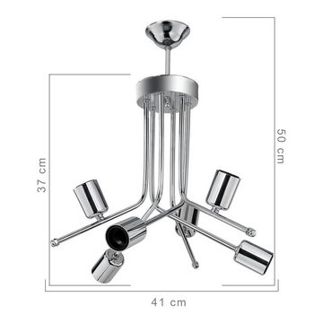 lux.pro Deckenleuchte, ohne Leuchtmittel, »Halesowen« 6-flammig E27 Hängelampe Silberfarben