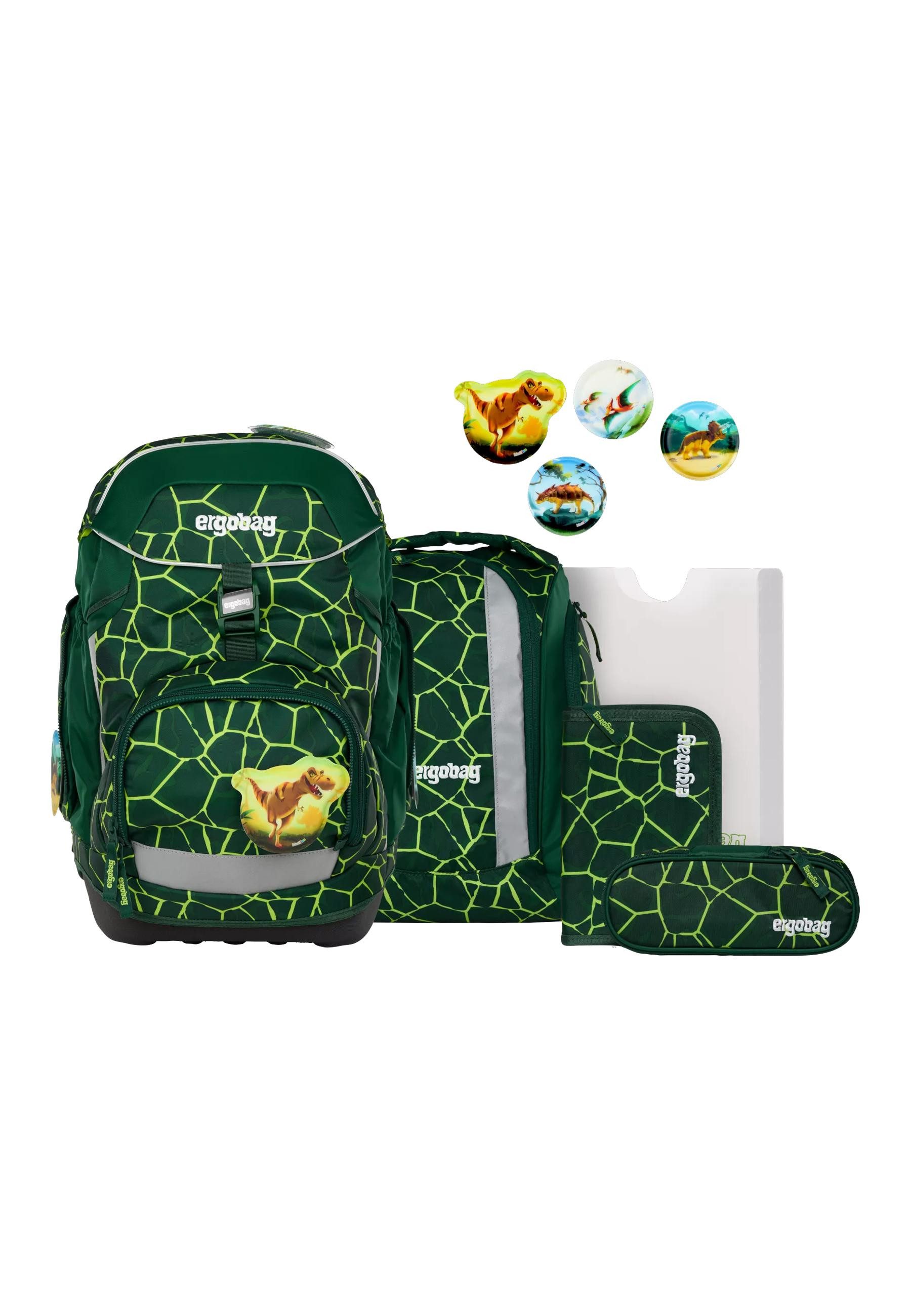 ergobag Schulranzen pack Set (6-tlg., 6-teiliges Set), größenverstellbares Rückensystem