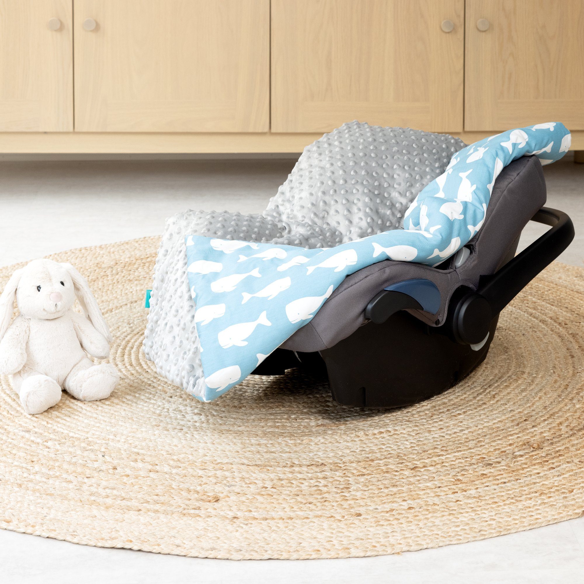 für Wal Fußsack Navaris Design, universal - Einschlagdecke Babyschale - Decke -