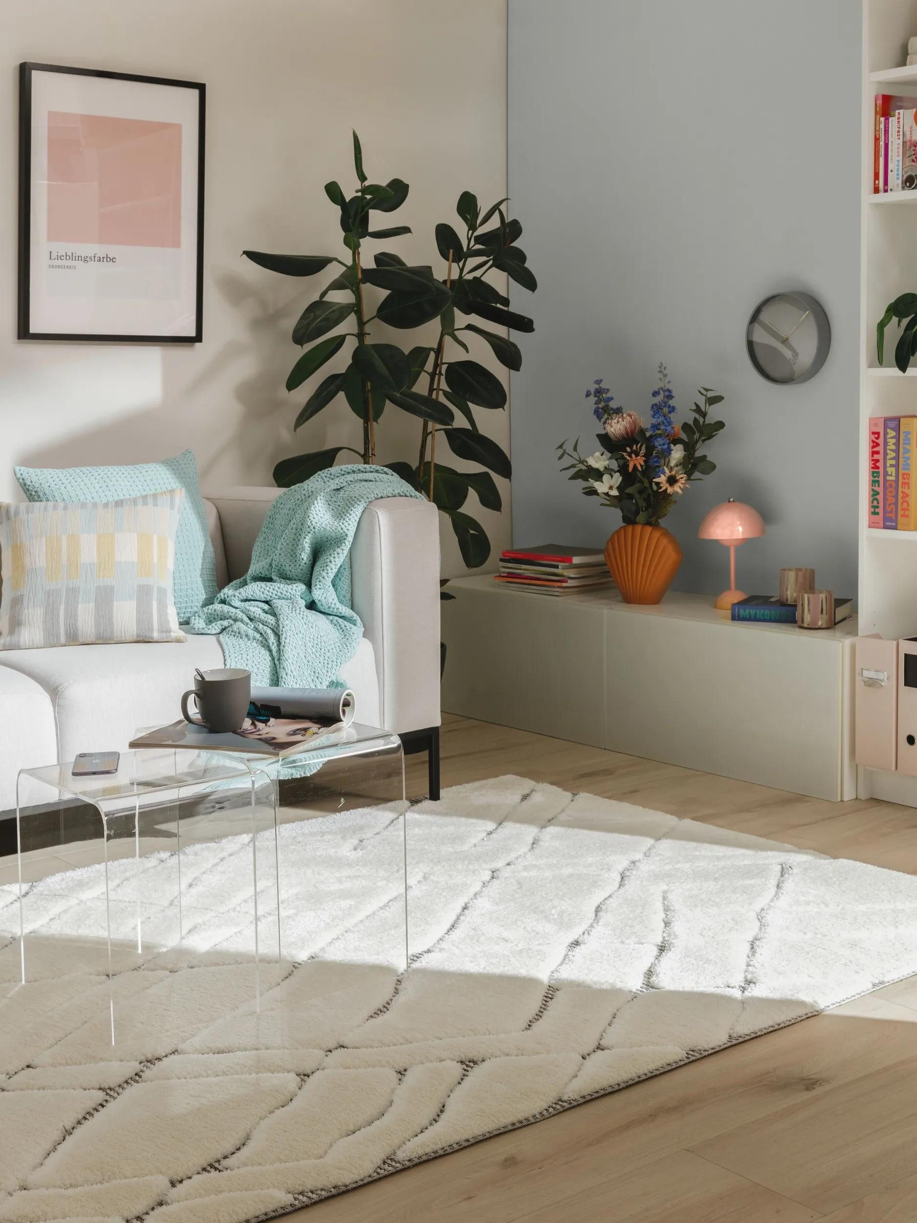 benuta Teppich Elanie, rechteckig, Höhe: 11 mm, Kunstfaser, Berber, Ethno-Style, Wohnzimmer