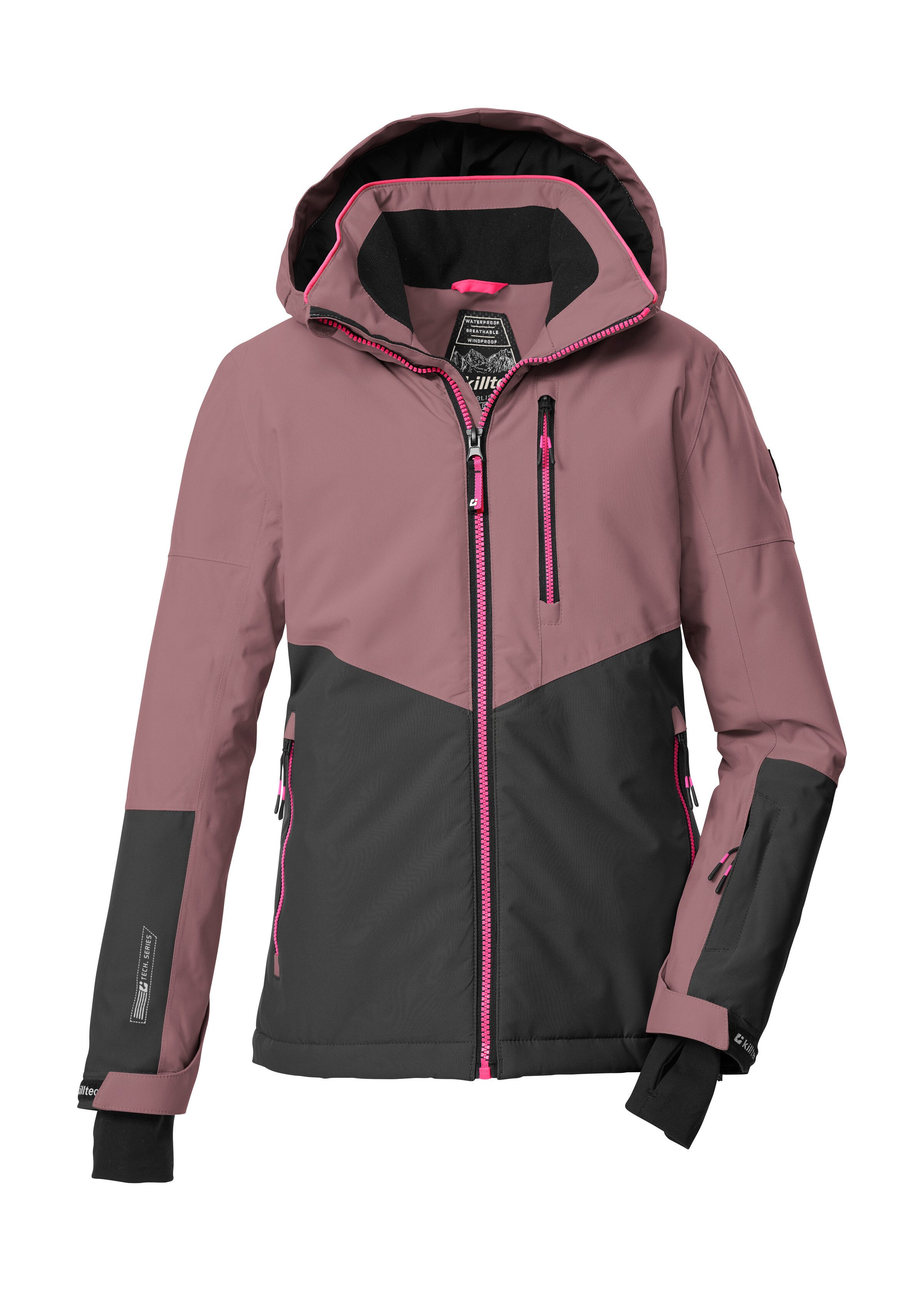 Killtec Skijacke KSW 207 GRLS SKI JCKT Wasserdichte, atmungsaktive Kinderjacke mit reflektierenden Details