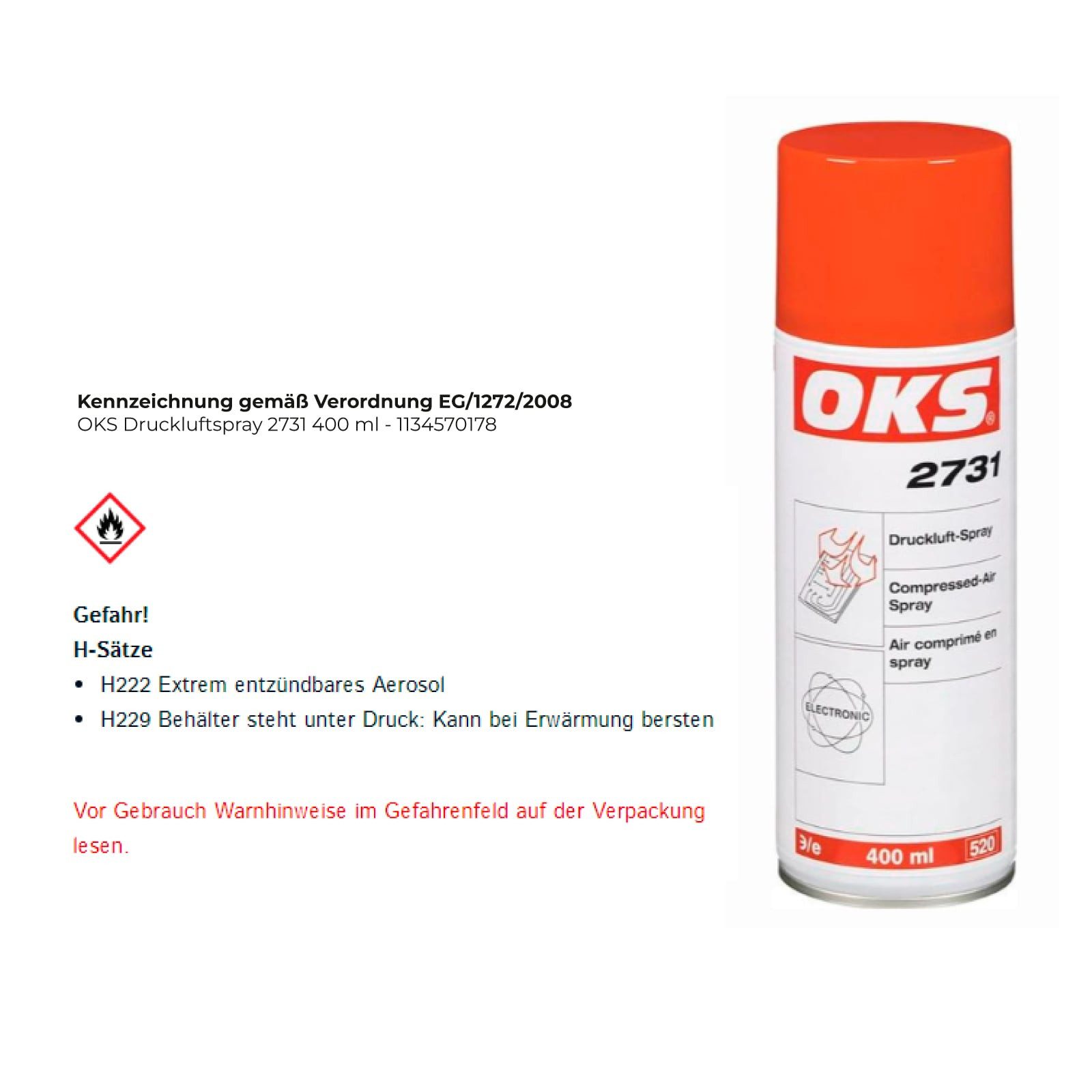 OKS Fensterreiniger OKS Druckluftspray 2731 400 ml - 1134570178