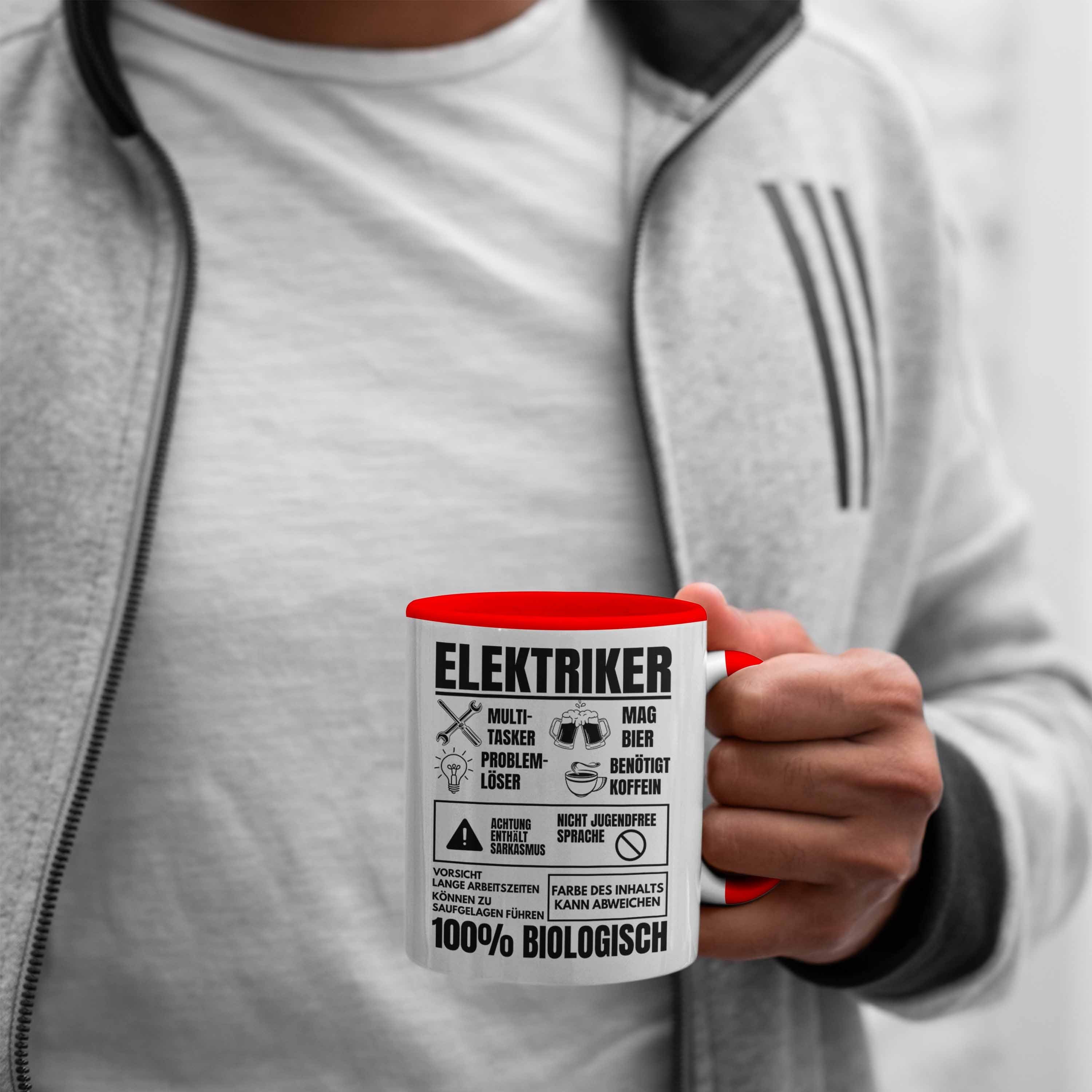 Spruch Rot Lustiger Elektromeister Tasse Trendation Trendation Elektriker Geschenkidee Tasse - Männer Multitasker Geschenk