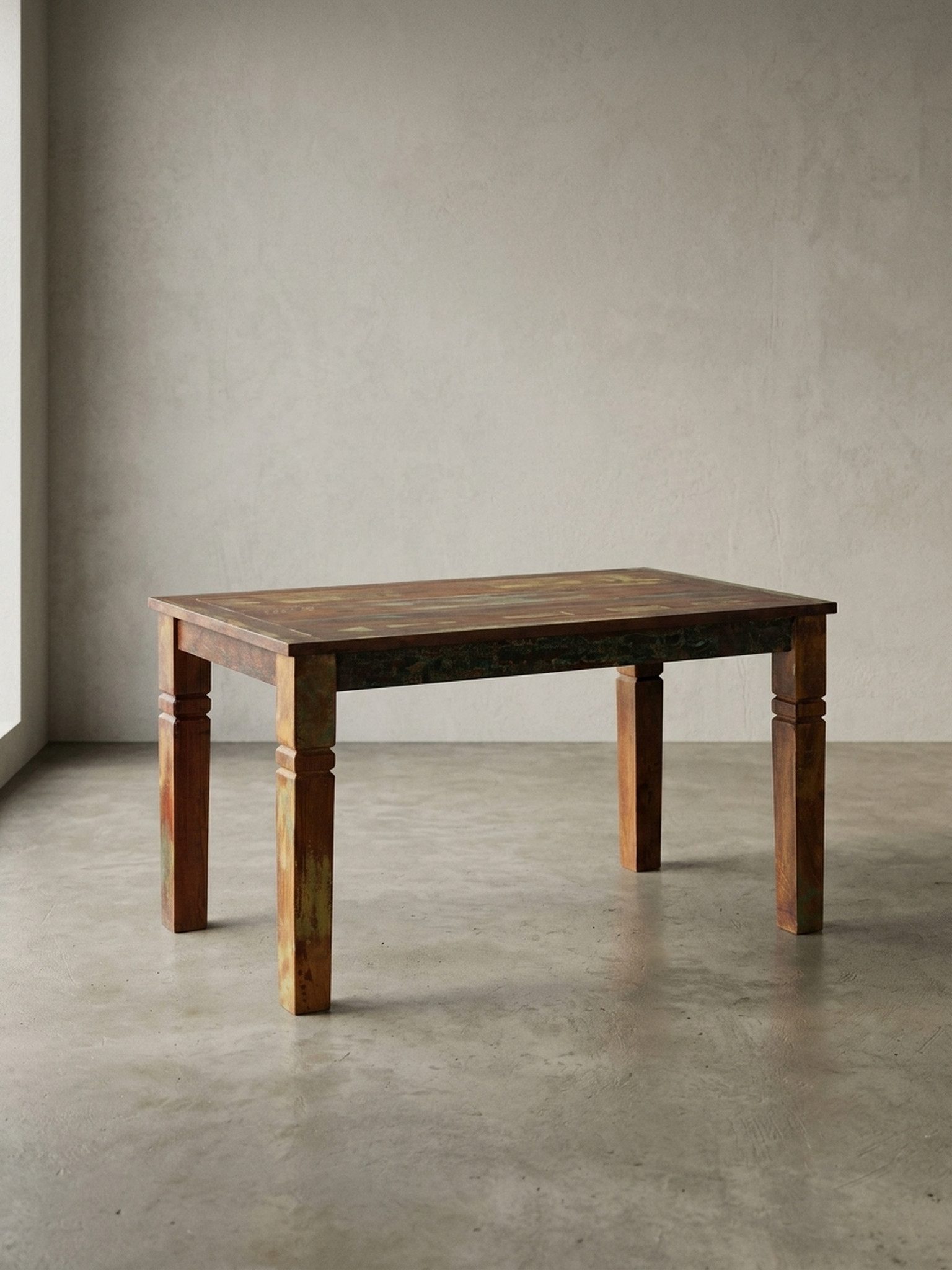 KADIMA DESIGN Esstisch Esszimmertisch Kalkutta 120 x 70 x 76 cm, Massivholz Esstisch für 4-6 (rechteckig), Personen, Küchentisch Bootsholz Shabby Chic, Tisch Esszimmer
