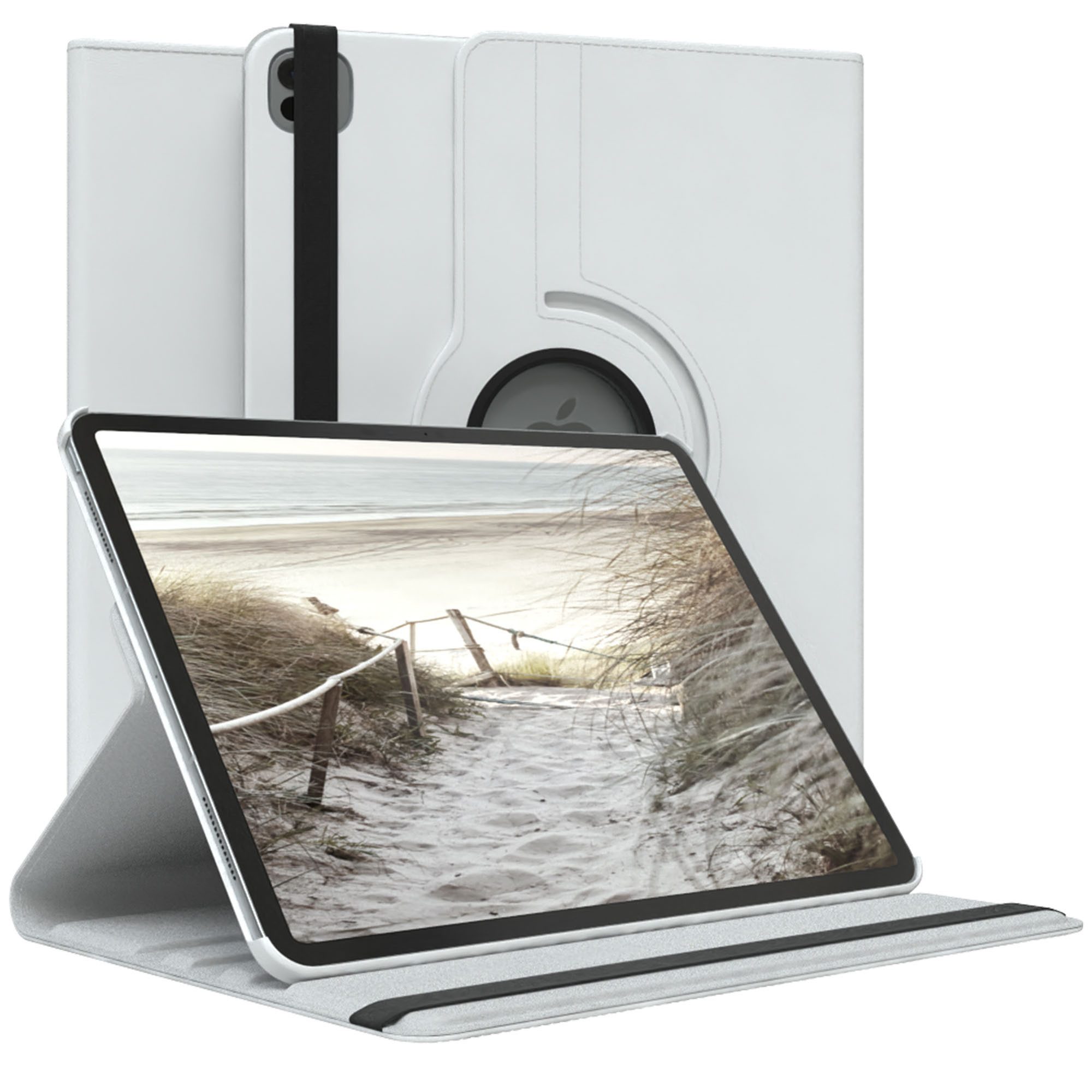EAZY CASE Tablet-Hülle Rotationcase für Apple iPad Pro 13 (2025) 13 Zoll, Tablet Schutzhülle kratzfest stoßfest drehbar 360 Grad Weiß