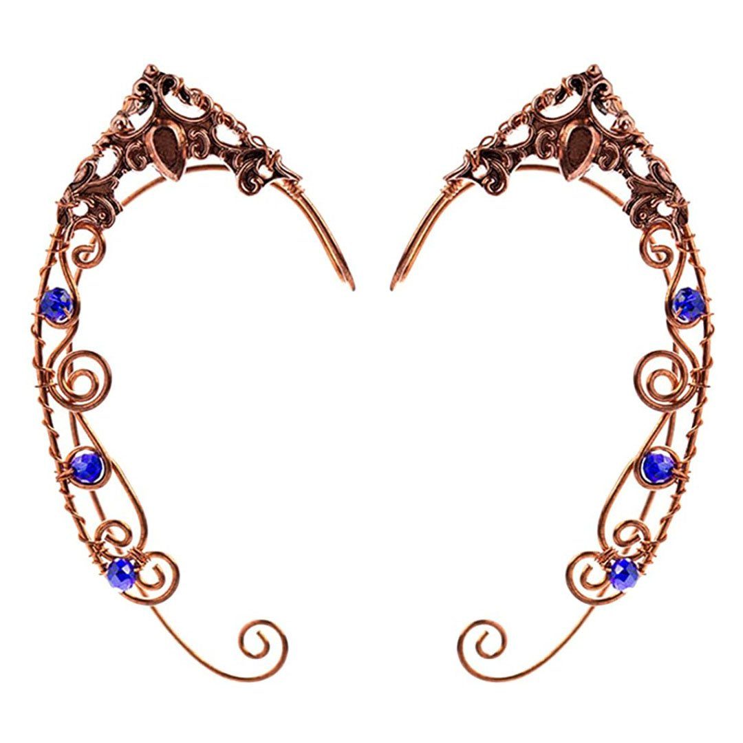 2 Paar Schicke Elf Ohr Manschetten Perle Flügel Handwerk für Cosplay Elven Manschette Wrap Ohrringe für Elven Halloween Kostüm Hochzeit Cosplay 