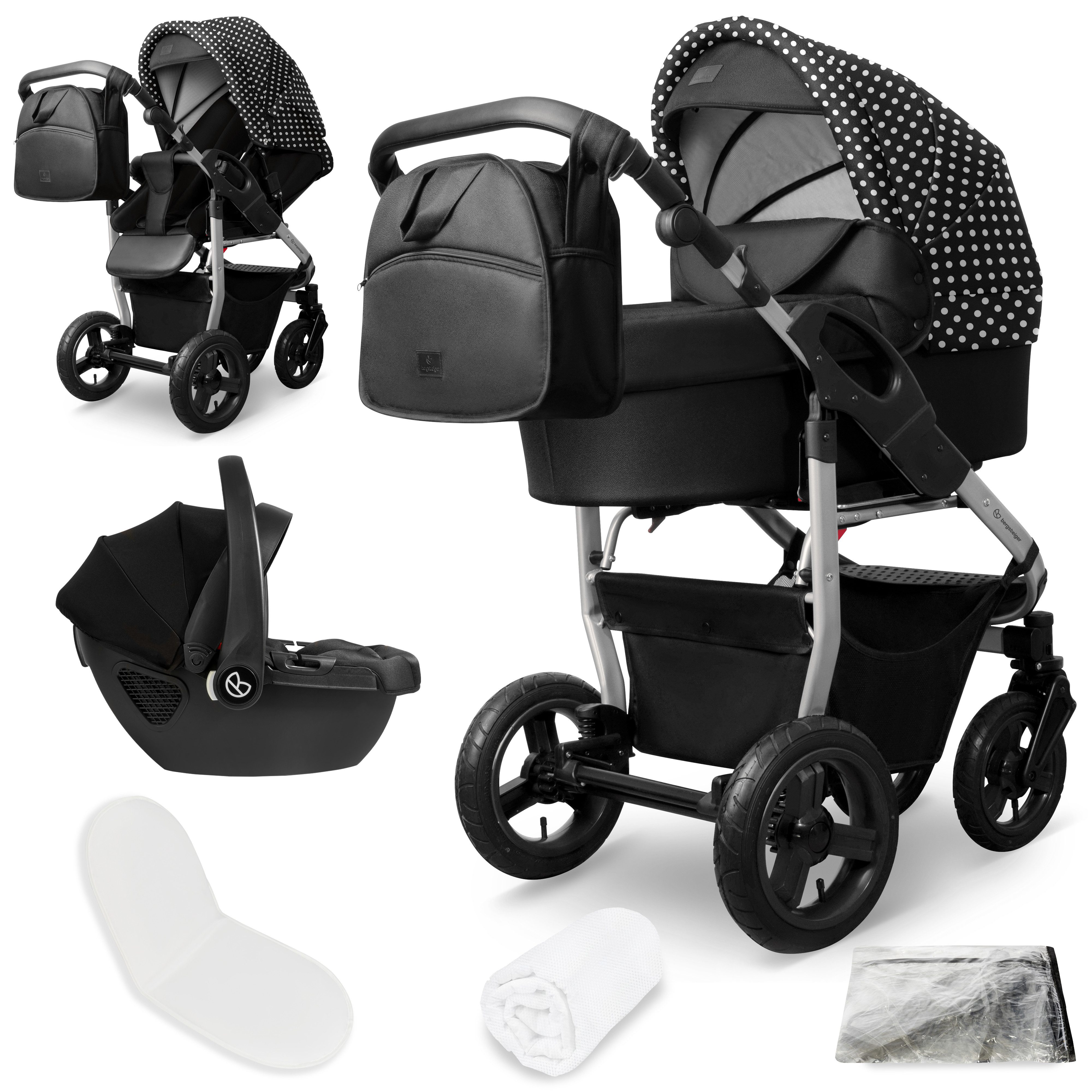 Kombi-Kinderwagen Babywagen Capri 3in1, Kombikinderwagen Komplettset