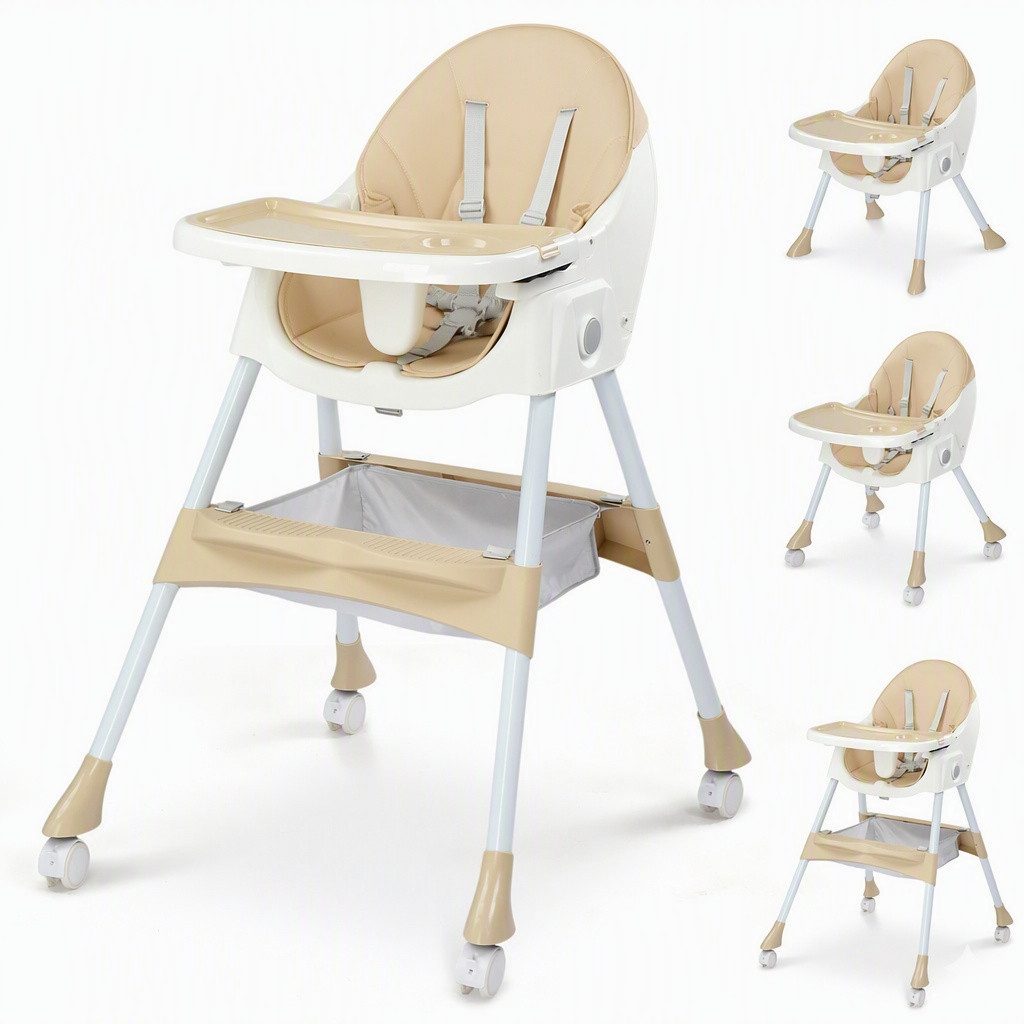 LALAHO Kinderstuhl 2-in-1 Vertehllbar und Klappbar Kinderhochstuhl, mit Esstablett Kindersitz Kinderstuhl mit Sicherheitsgurt