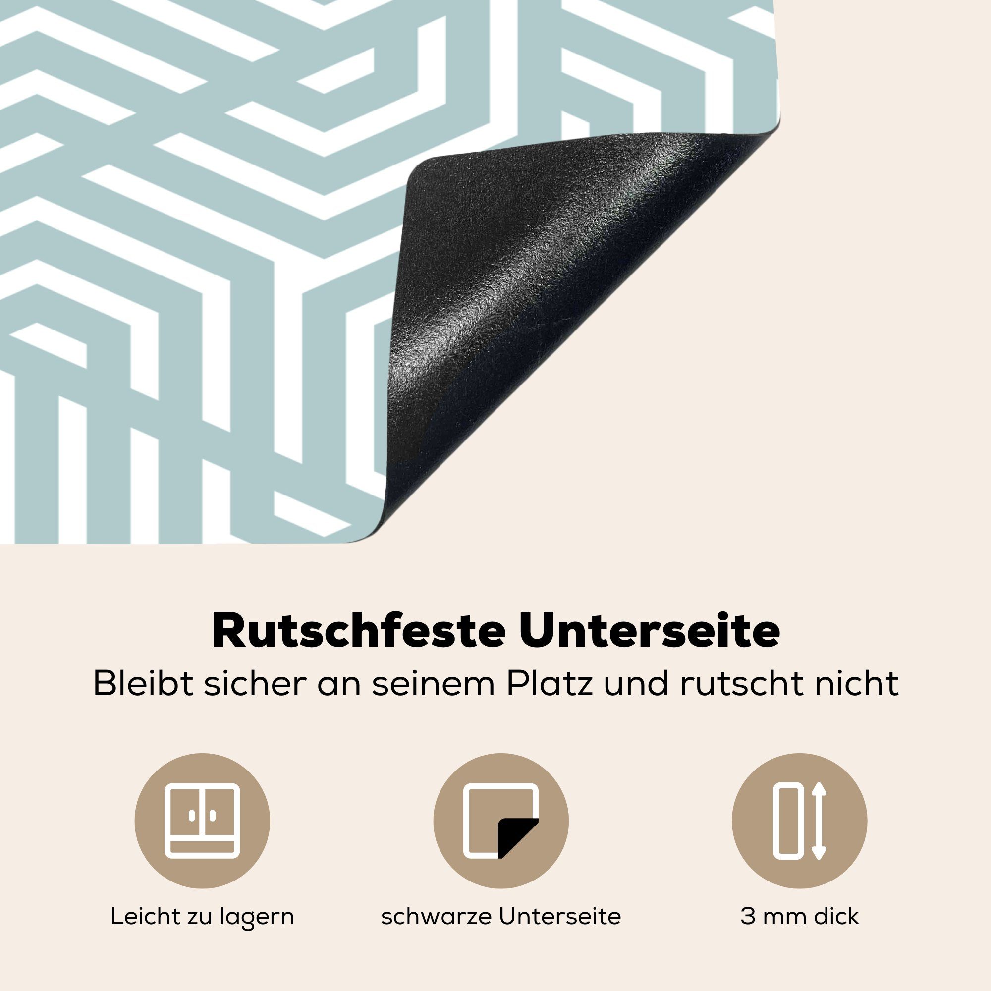 (1 Dreieck, Geometrie Herdblende-/Abdeckplatte Ceranfeldabdeckung Induktionsschutz, - 59x51 cm, Vinyl, MuchoWow Design Muster Induktionskochfeld, - - tlg),