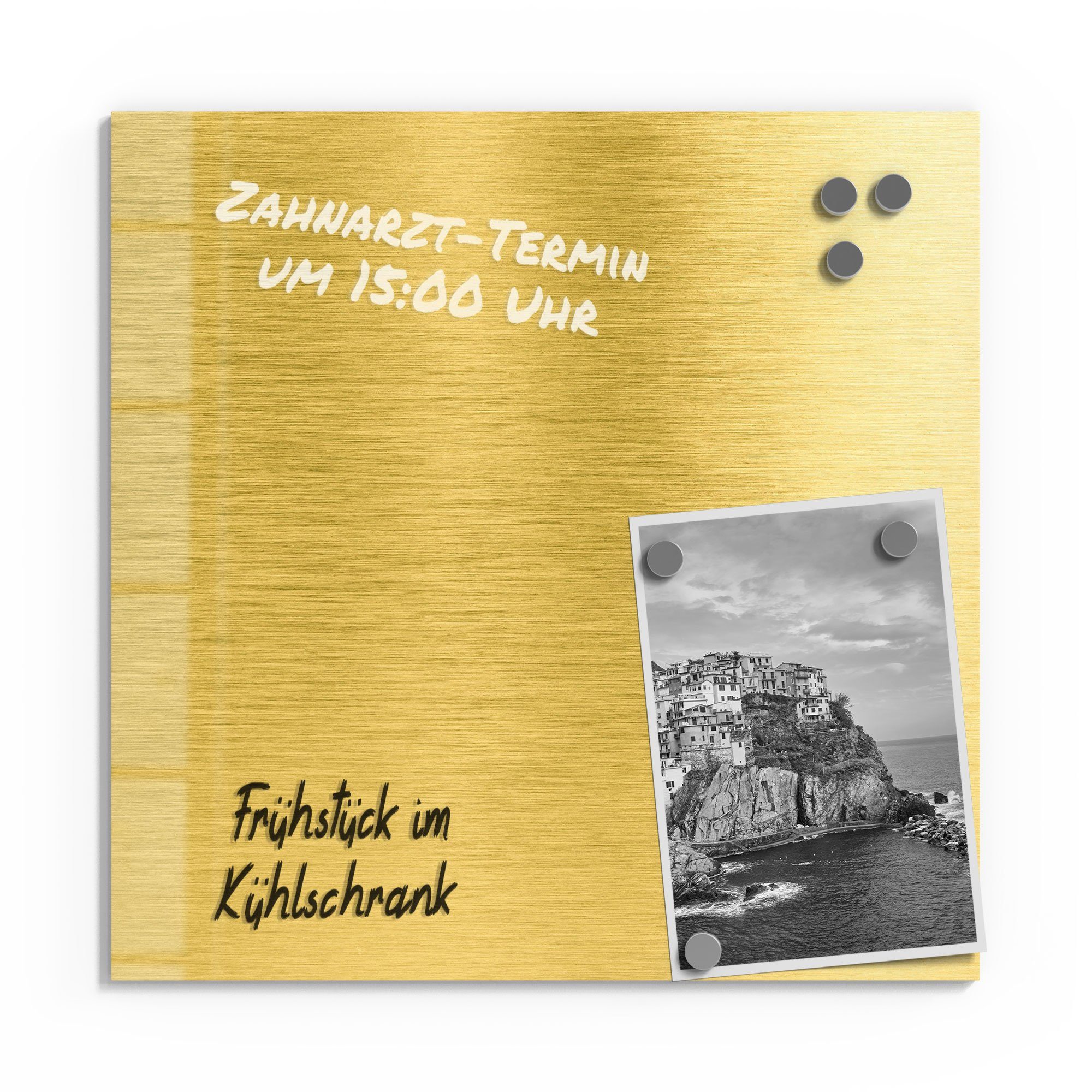DEQORI Magnettafel 'Gebürstete Goldoberfläche', Whiteboard Pinnwand günstig online kaufen