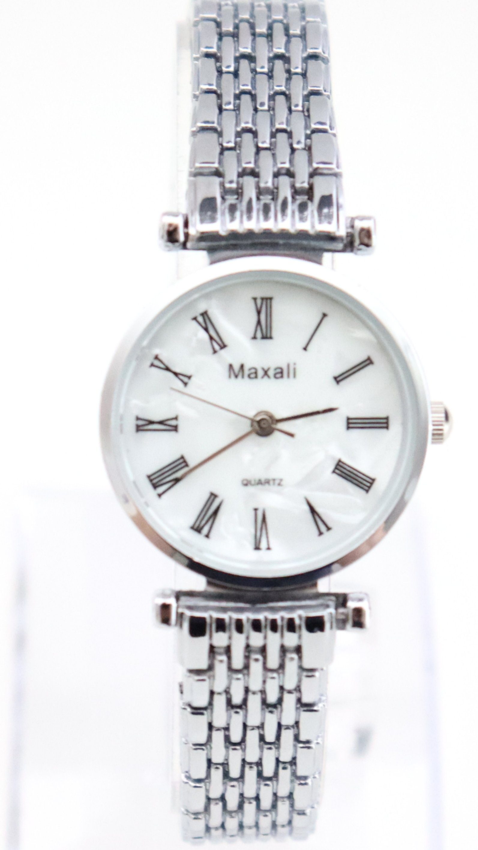 Rötting Design Quarzuhr Rötting Design Damenuhr Quarz aus der Collection Maxali - weißes Ziffernblatt mit Marmorschattierung silberfarbenes Armband Handgelenkumfang 16 bis 20 cm wählbar