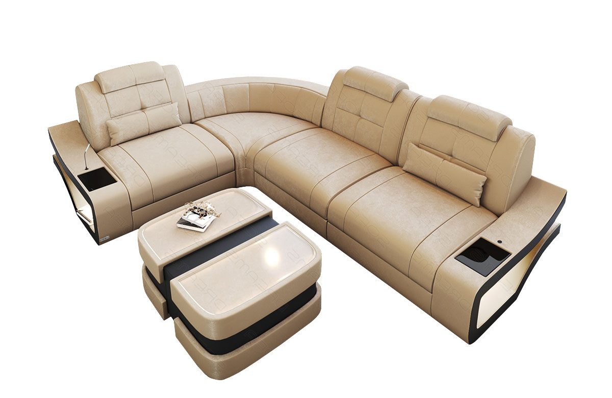 Sofa Dreams Ecksofa Polster Stoff Sofa Elena L Form SV Samtstoff Stoffsofa