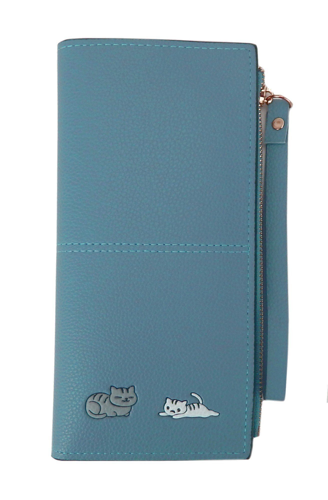 Ella Jonte Geldbörse, rosa blau oder grün mit Katzen-Motiv hochwertiges Kun günstig online kaufen