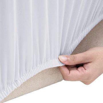 Hussen-Set Stretch-Sofahusse Weiß Polyester-Jersey, furnicato