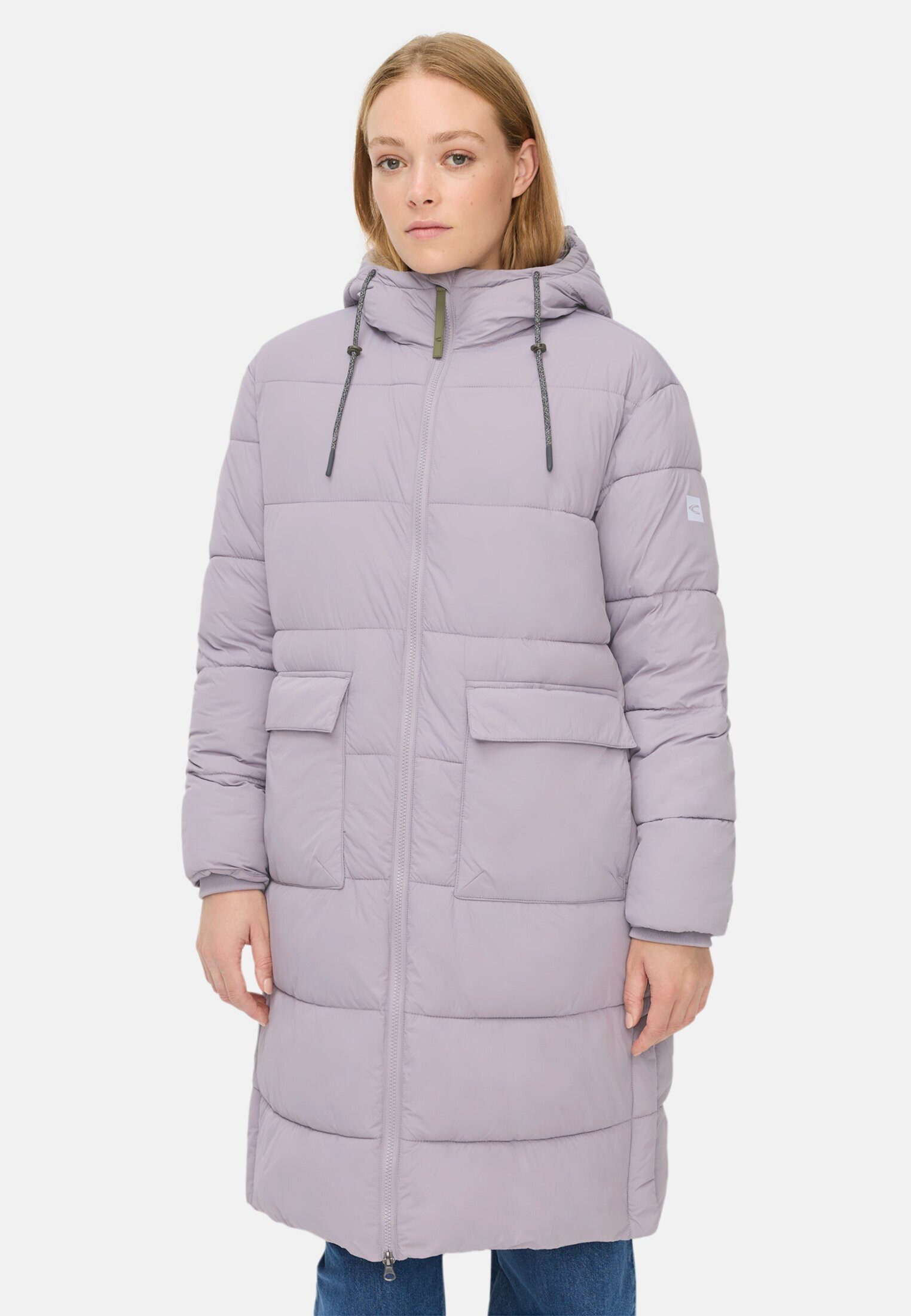 camel active Langmantel mit verstellbarem Saum und fester Kapuze Langarm Kapuze