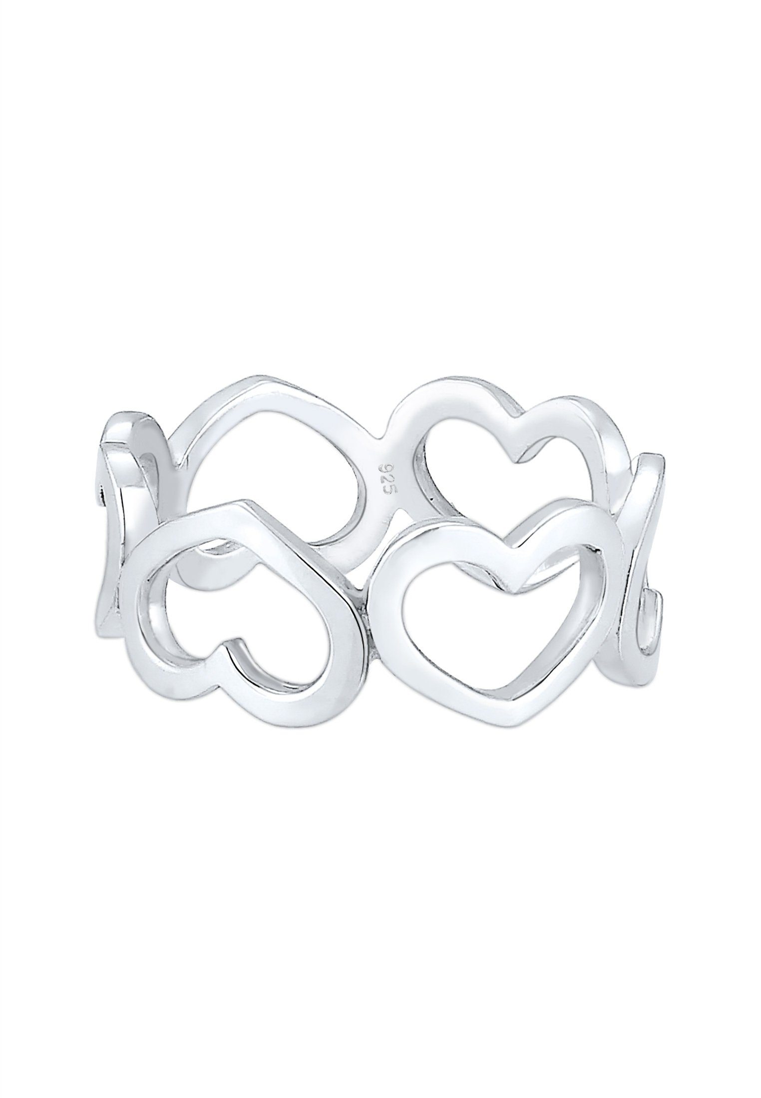 Elli Fingerring Bandring Herzen Symbol Cut-Out Trend 925er Silber günstig online kaufen