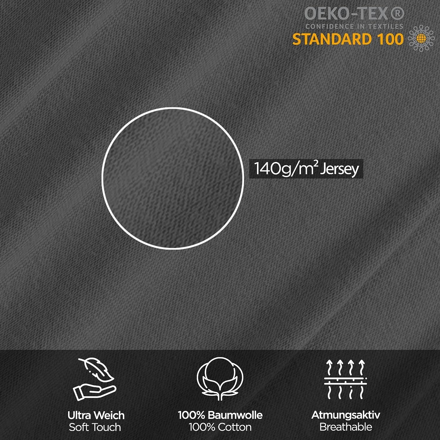 livessa Bettwäsche Bettwäsche aus 100% Baumwolle Single-Jersey – Weich & Atmungsaktiv, % 100 Baumwolle Jersey(140 g/qm) - Bettbezug + Kissenbezug