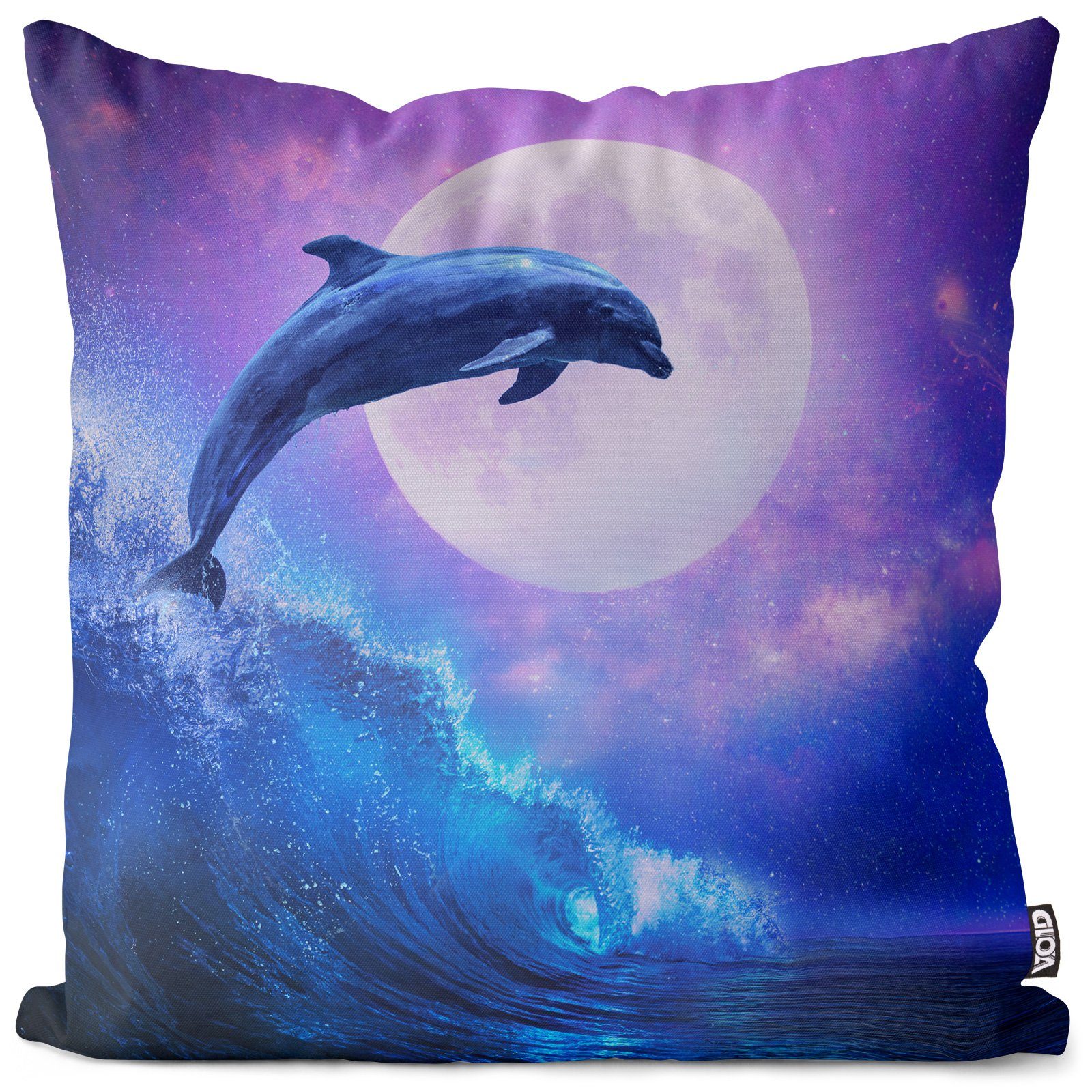 VOID Kissenbezug, (1 Stück), Delfin Mond Wellen Tiere Ozean Urlaub Reise So günstig online kaufen